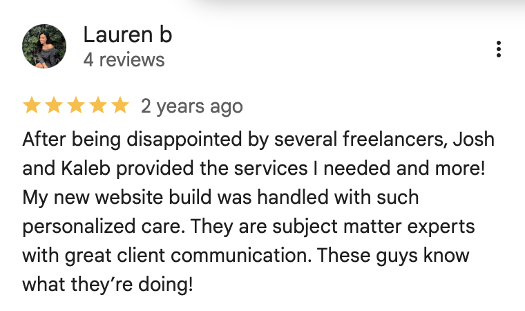 Lauren b's 5 star Google review for Semc3 Marketing Agency